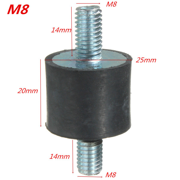 4pcs M8 20x25mm Rubber Shock Absorber Rubber Vibration Isolator Mounts