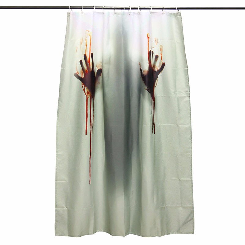 Halloween Horror Blood Bath Polyester Shower Curtain Bathroom Decor with 12 Hooks