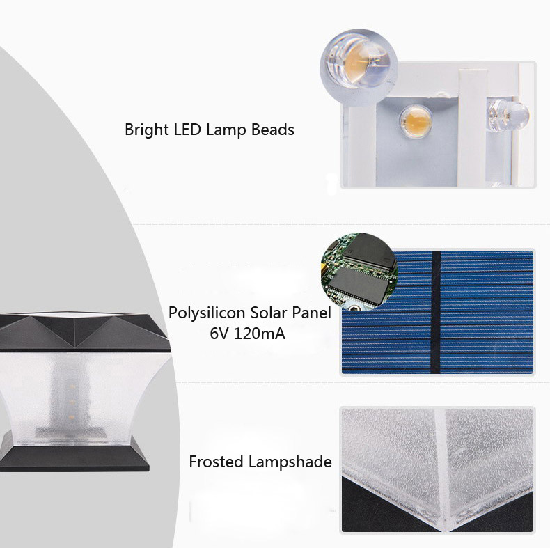 Solar Power 18 LED Waterproof Pillar Light Garden Lawn Landscape Decoration Lamp