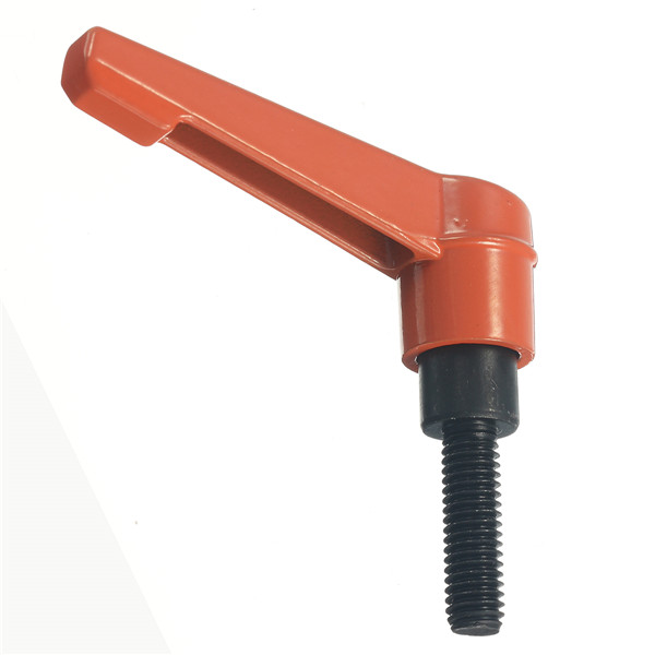 M6 Male Thread Machinery Adjustable Clamp Handle Lever Metalworking Orange